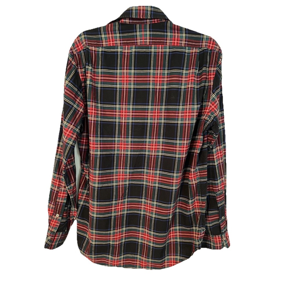 Polo Ralph Lauren Shirt Adult Slim Fit L Red Plaid 100% Cotton Button Up Men's - Picture 7 of 7